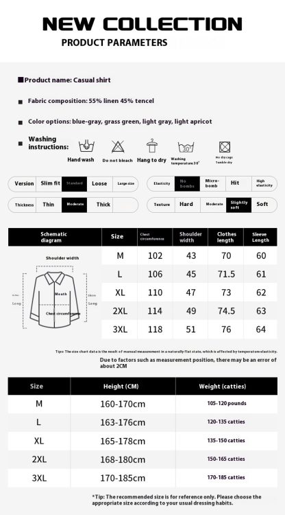 Pleated Lapel Long Linen Sleeves Retro Solid Color Casual Loose Youth Cotton Linen Shirt - Image 10
