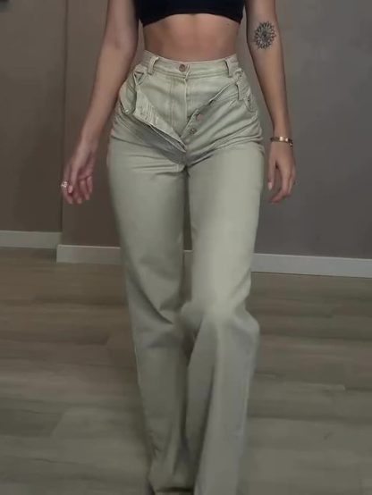 High Waist Double Jeans - Image 4