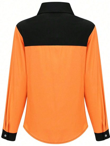 Chemise De Mode Pour Femmes Avec Patchwork De Couleurs - Image 4