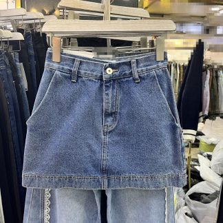 Fashionable Slimming Temperament A- Type Denim Skirt