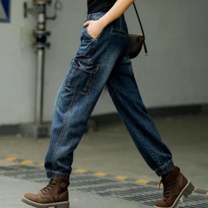 High Waist Work Clothes Jeans Women's Loose - Image 6