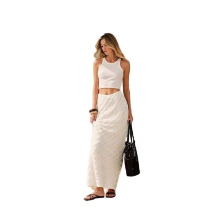 Fashionable Knitted Jacquard Split Skirt - Image 4