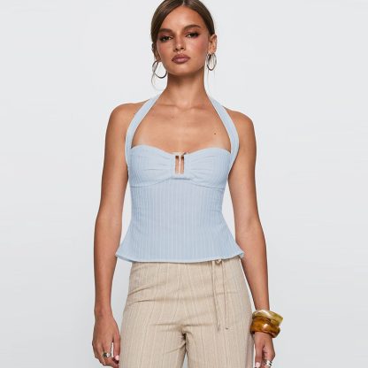 Halter Casual Solid Color Camisole - Image 4