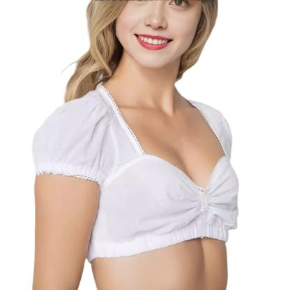 European And American Bavarian Pleating Shirt Jacquard Wave Point Small White Jersey - Image 5