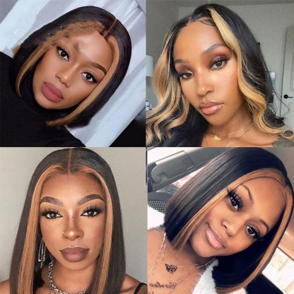 Women's Fashion Simple High-gloss T-zone Lace Wig - Image 5