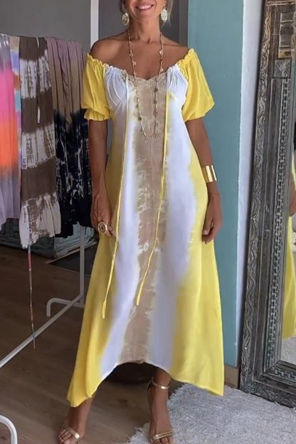 European And American Summer Printed V-neck Irregular Dress Women - Image 6