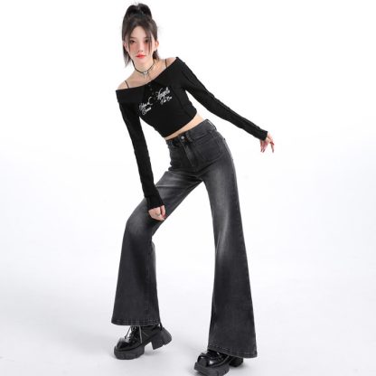 Small Loose American Style Leg-free Flared Pants - Image 10