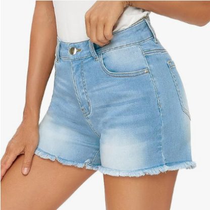 Summer High Waist All-match Slim Fit Tassel Women's Denim Shorts - Image 5