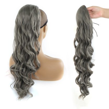 Wig Big Wave Drawstring Ponytail Matte High Temperature Silk Chemical Fiber Wig - Image 5