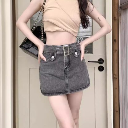 European And American Hot Girls Denim Pantskirt Anti-exposure A- Line Sheath
