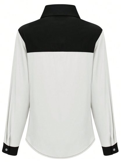 Chemise De Mode Pour Femmes Avec Patchwork De Couleurs - Image 5