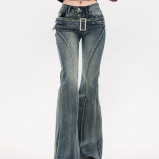 Retro Flared Jeans High Waist Slimming Super