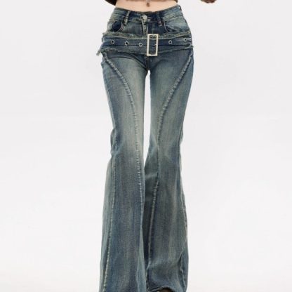 Retro Flared Jeans High Waist Slimming Super