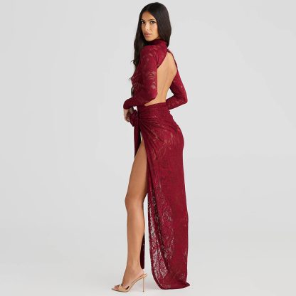 Slim-fit See-through Two-piece Half Turtleneck Bare Back - Image 3