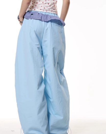 Plaid Stitching Wide Leg Pants Women's Loose Quick-drying Pants - Image 5