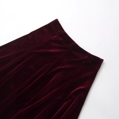 European And American Fashion Velvet Temperament Wave Skirt - Image 3