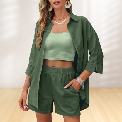 Women's Casual Loose Short Sleeves Shorts Suit - Image 6