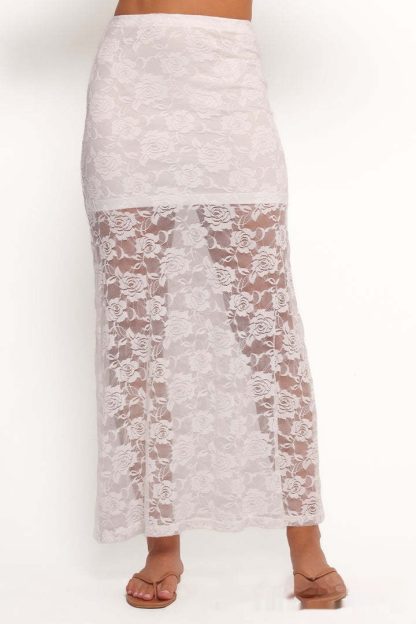 Sexy Hollow Out Lace Skirt Women's Elegant A- Line - Image 5