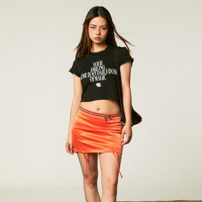 Stylish American Vintage Satin Halter Skirt