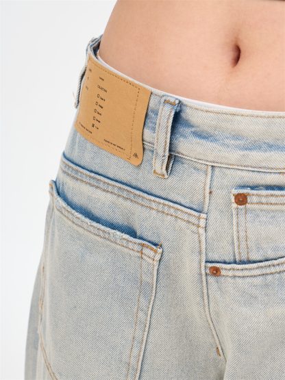 Women's Loose Retro Washed Light Colored Jeans - Image 2