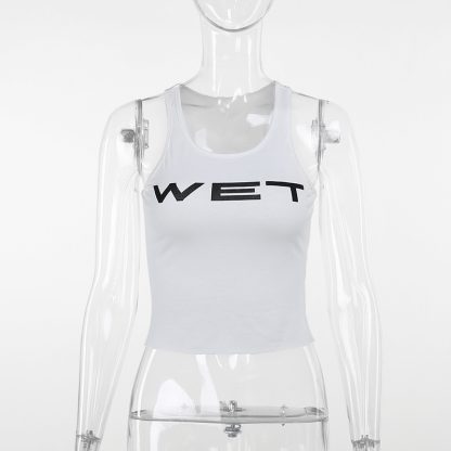 Casual Print Top Women's Letter Slim Vest - Image 6