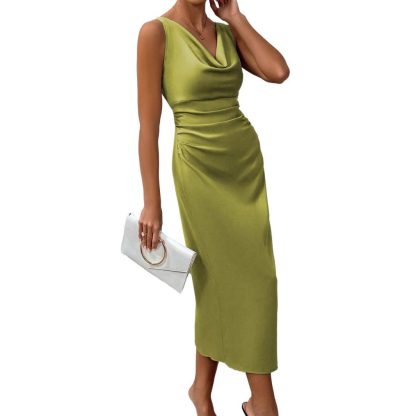 Spring And Summer Silk Dress - Image 4