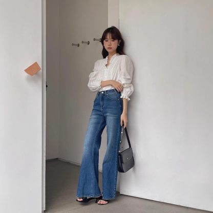 Women's Autumn New High Waist Slimming And Straight Wide Leg Mop Pants - Image 3