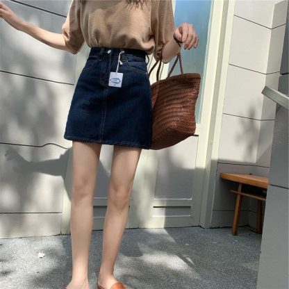 Small Denim Skirt Women's Summer Dark Blue - Image 4