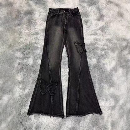 Fashion Elastic Plus Size Women's Denim Flared Pants - Image 3