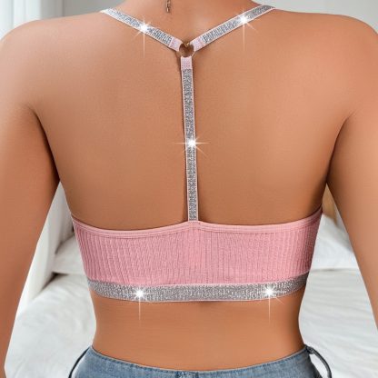 Stitching Halter Silver Ribbon Vest - Image 2