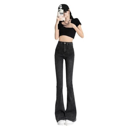 Spring And Autumn Hot Girl Slightly Flared Jeans Women - Image 5