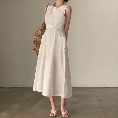 Pocket Sleeveless Vest Dress Women - Image 6