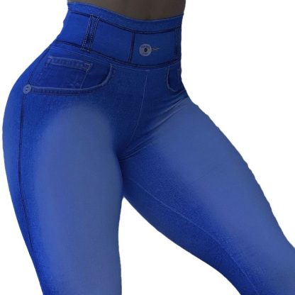 High Waist Camouflage Slim Fashion Button Stitching Casual Feet Trousers - Image 5