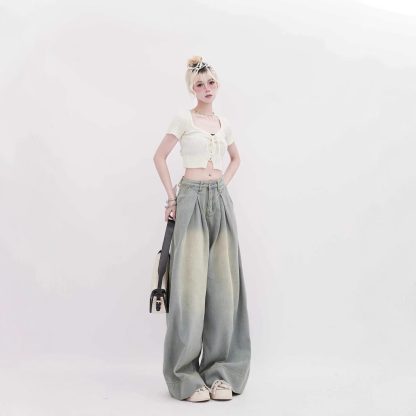 American Retro Worn Jeans Women's High Street Loose - Image 3