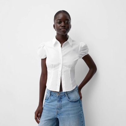 Women's Top Retro Simple Slim Shirt Temperament Commute - Image 4