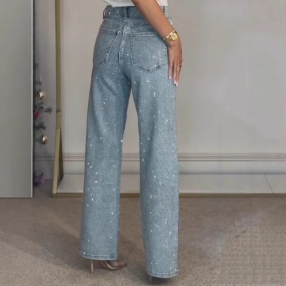 Women's High-end High Waist Straight Personalized Hot Girl High Street Trousers - Image 3
