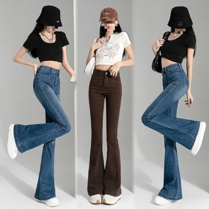 Spring And Autumn Hot Girl Slightly Flared Jeans Women - Image 2