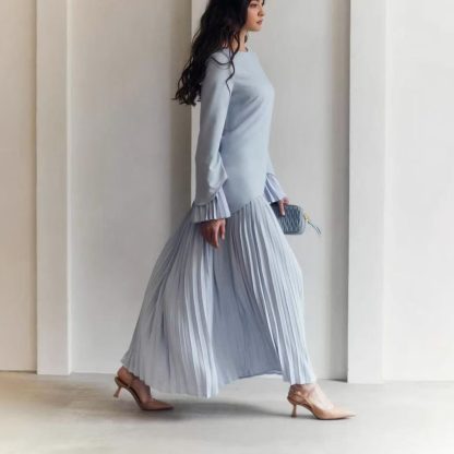 Round Neck Loose Casual Top Retro Temperament Skirt Suit Women - Image 3