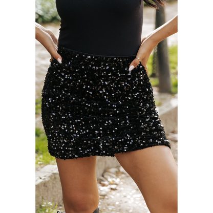 European And American Fashion All-match Sequined Slim-fit Hip Skirt For Women - Image 2