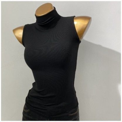 Korean Style Half Turtleneck Sleeveless Vest Top - Image 6