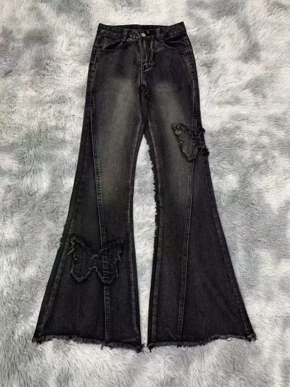 Fashion Elastic Plus Size Women's Denim Flared Pants - Image 6
