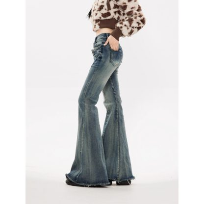 Retro Flared Jeans High Waist Slimming Super - Image 3