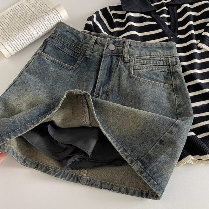 Retro Plus Size Short Denim Skirt Spring - Image 3