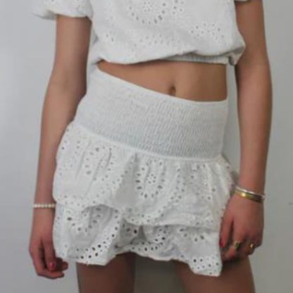 Women's Skirt Pleated Ruffle Print - Image 3
