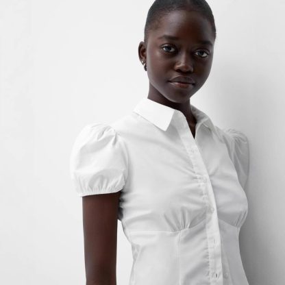 Women's Top Retro Simple Slim Shirt Temperament Commute - Image 5