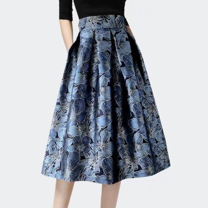 Women's High Waist Slimming Jacquard Midi Skirt - Image 5
