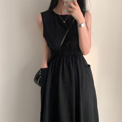 Pocket Sleeveless Vest Dress Women - Image 4