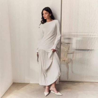 Round Neck Loose Casual Top Retro Temperament Skirt Suit Women - Image 2