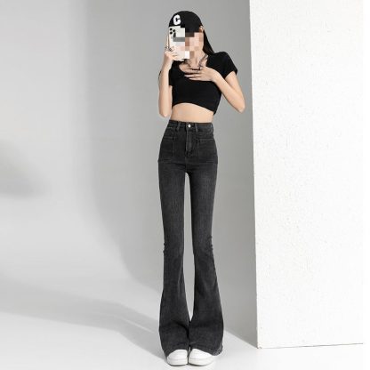 Spring And Autumn Hot Girl Slightly Flared Jeans Women - Image 7