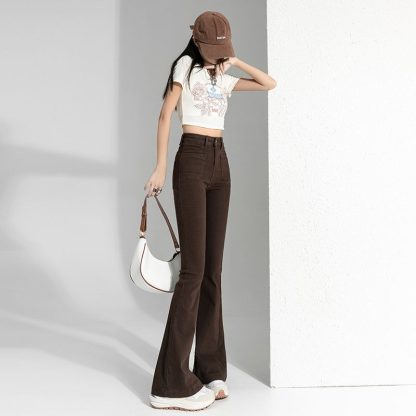 Spring And Autumn Hot Girl Slightly Flared Jeans Women - Image 4